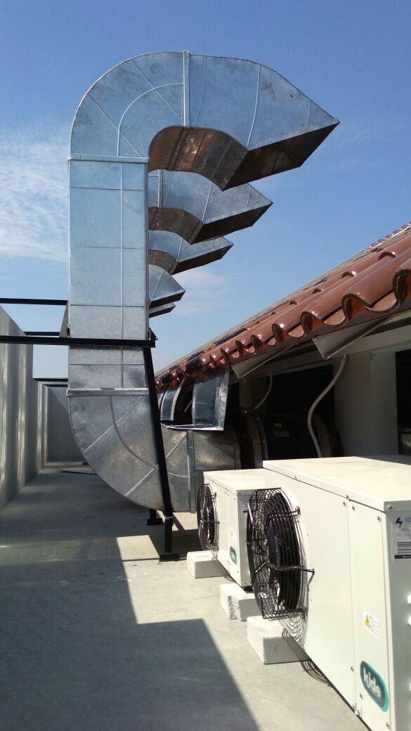 instalasi cerobong asap dengan menggunakan ducting line